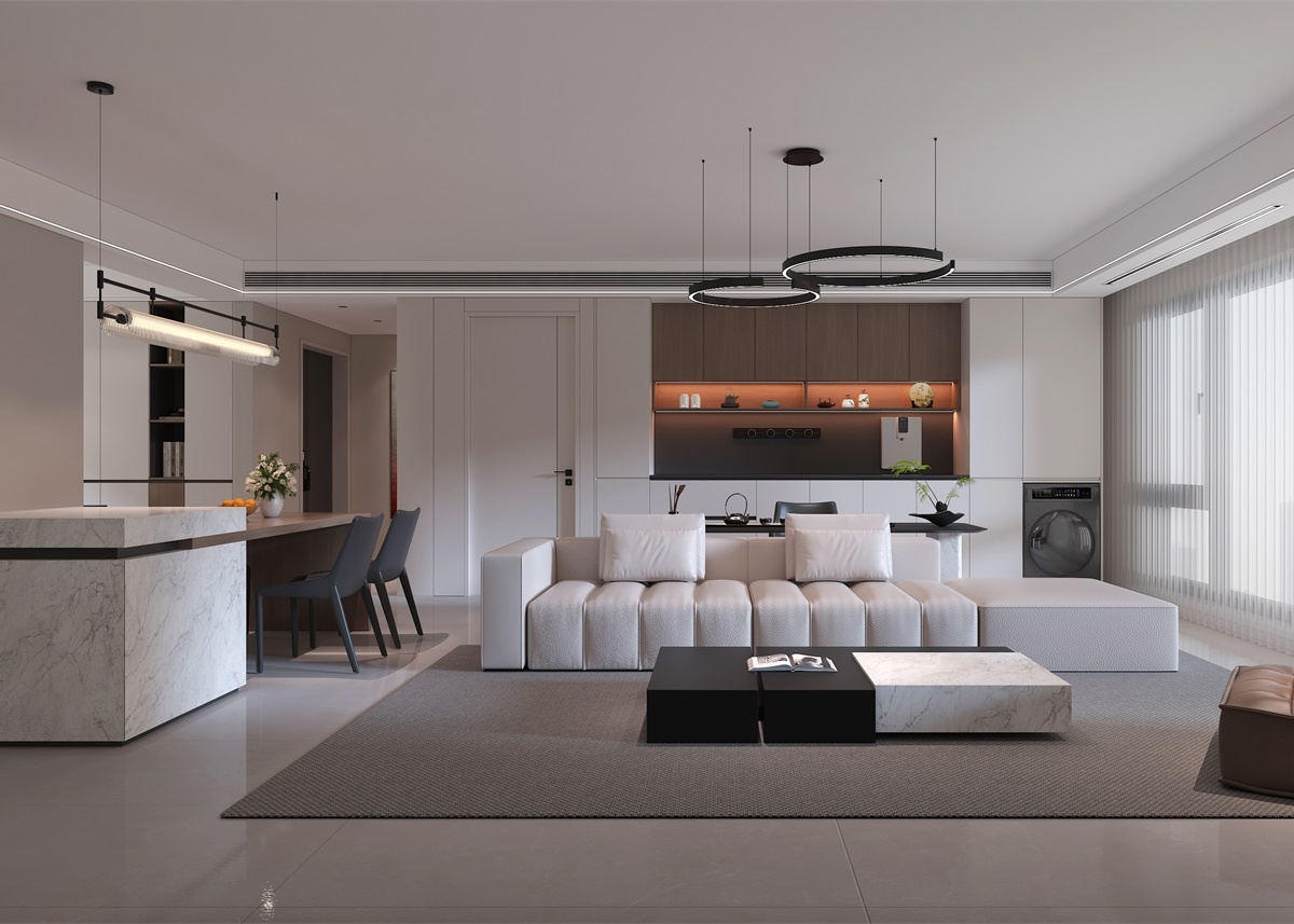 中恒央御143㎡ | 大橫廳+客餐一體+開放書房，他家這通透感絕了！