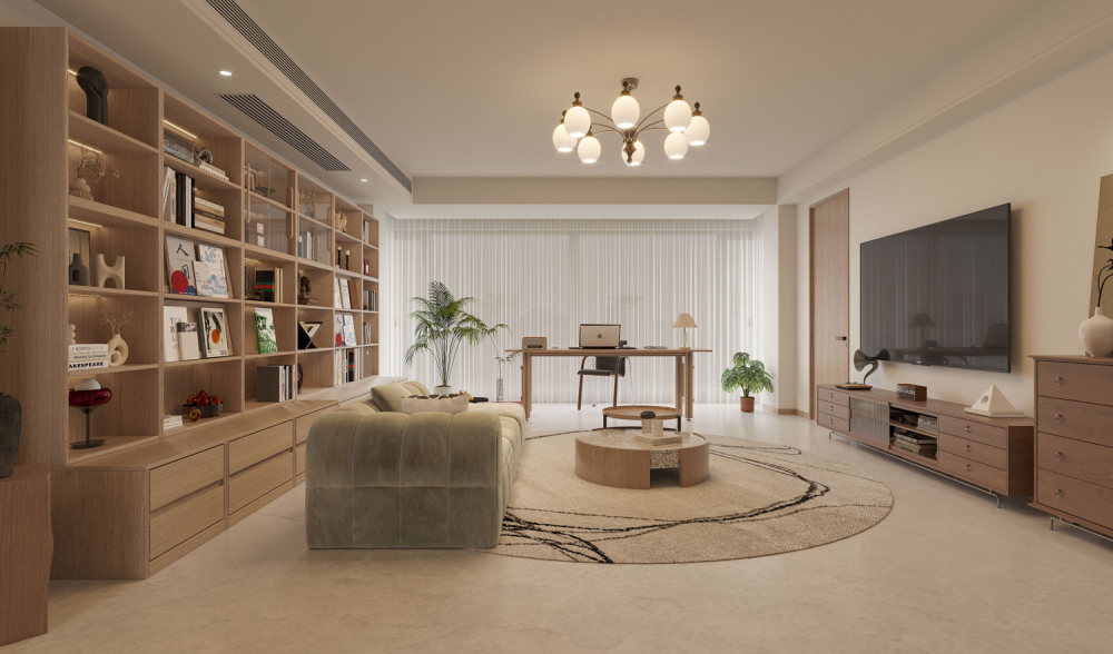 舊房改造 | 住進(jìn)知識分子味的松弛原木家，170平“高智感”百看不厭！